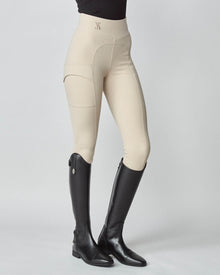 Compression Pull-On Riding Breeches in Tan