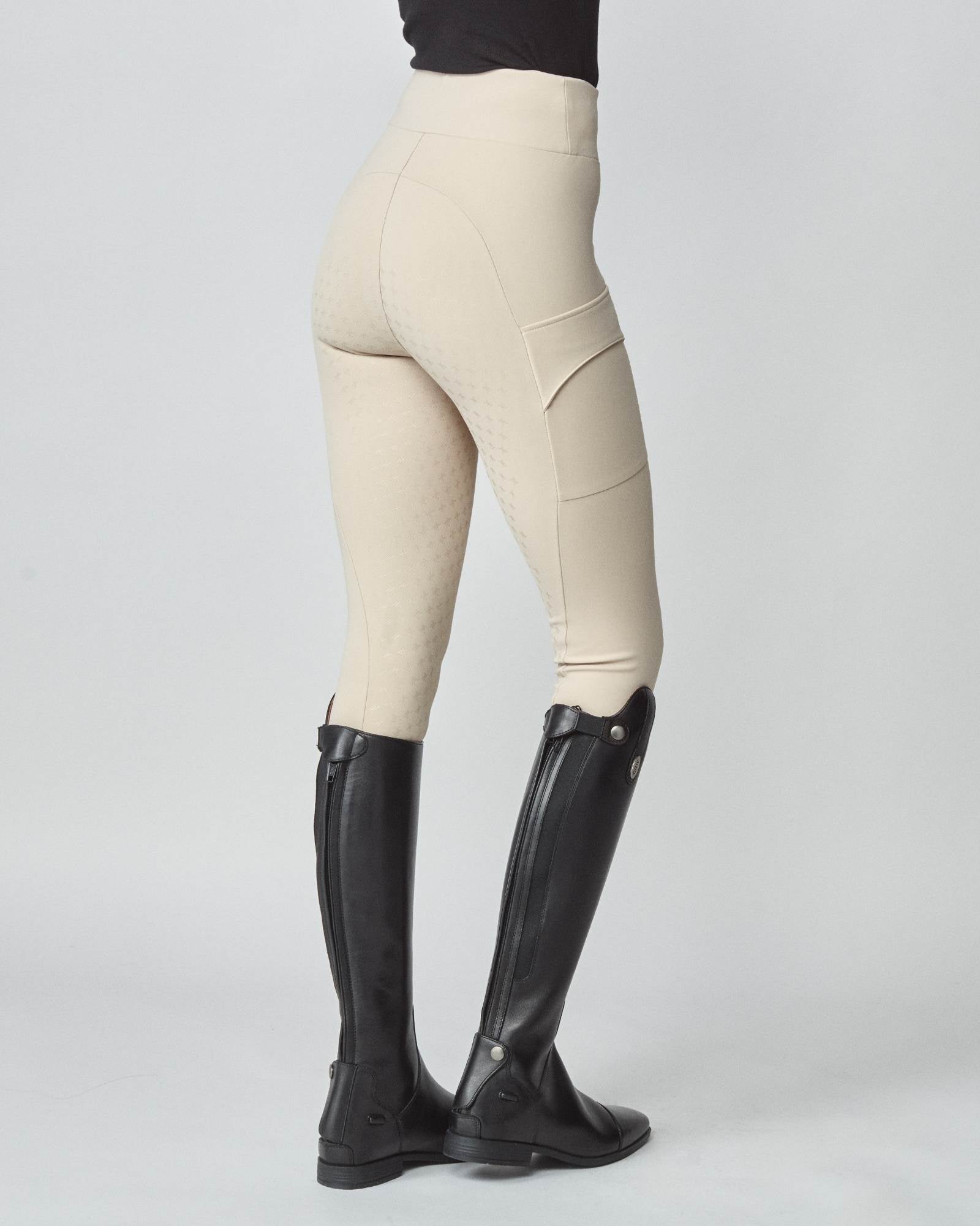 Compression Pull-On Riding Breeches in Tan