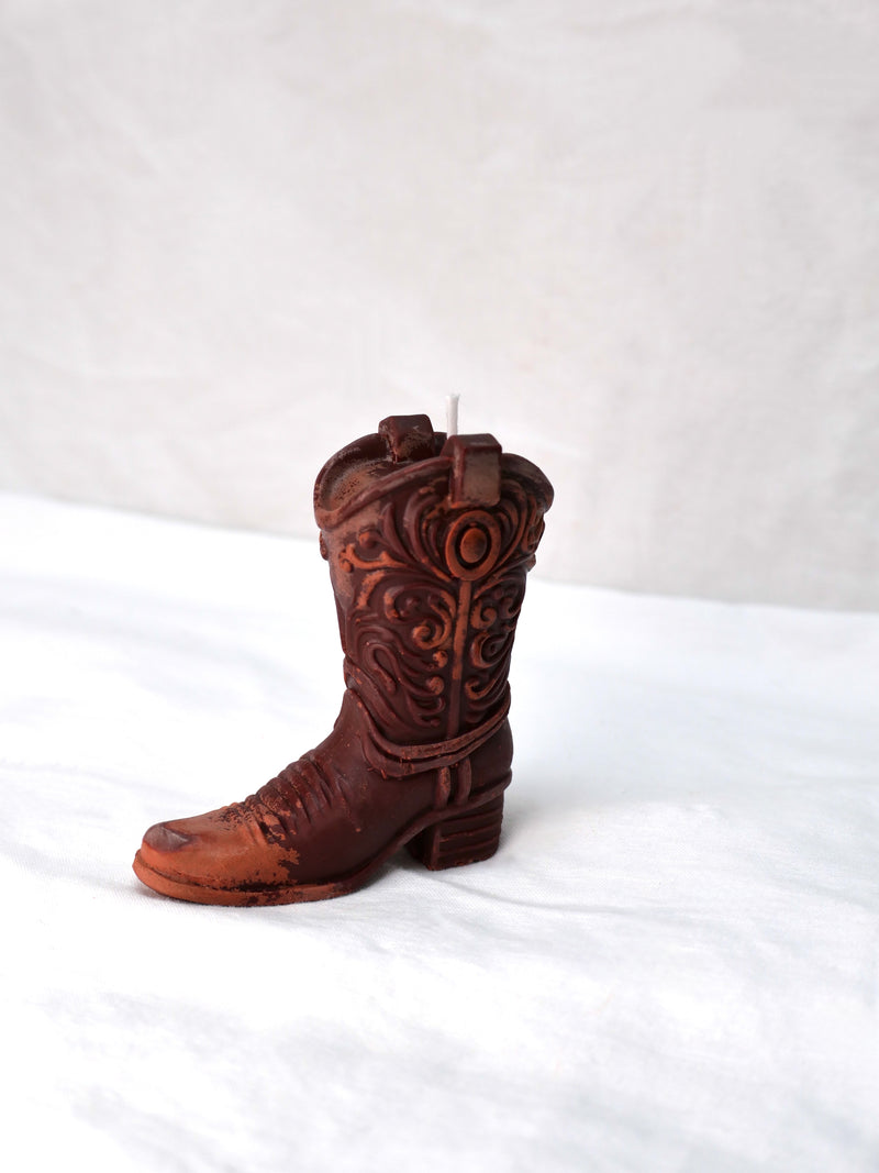 Cowboy Boot Candle in Heritage Brown