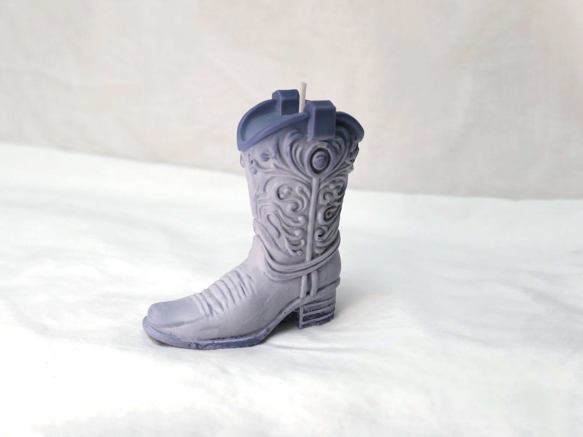 Cowboy Boot Candle in Weathered Sky