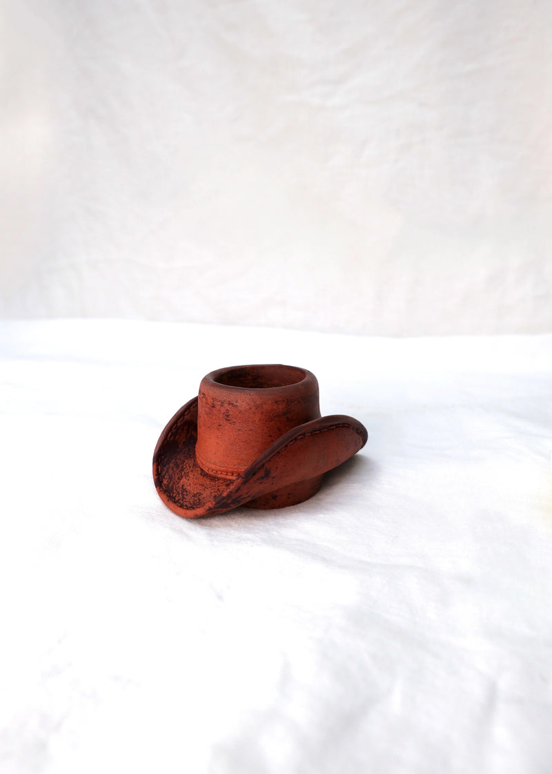 Cowboy Hat Tealight Candle in Heritage Brown
