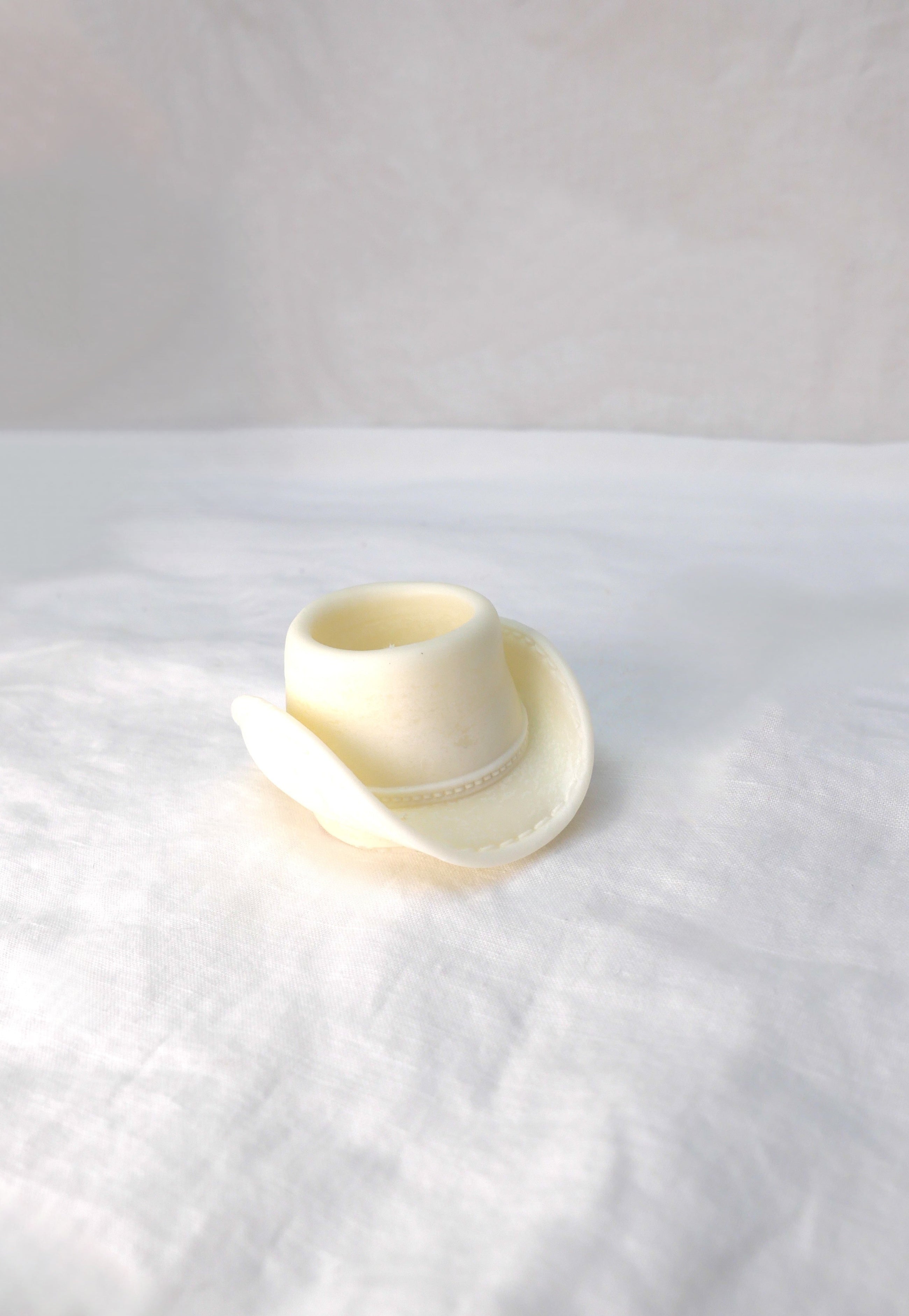 Cowboy Hat Tealight Candle in Soy White