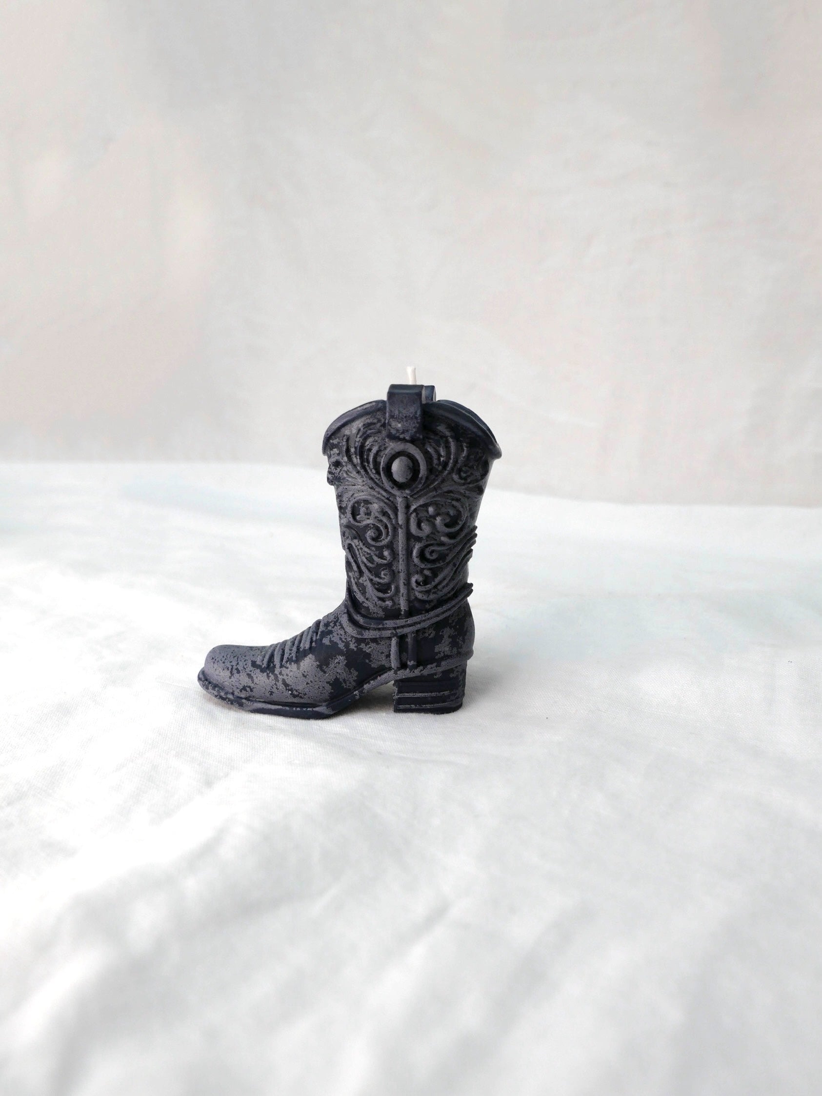 Cowboy Boot Candle in Midnight Frost