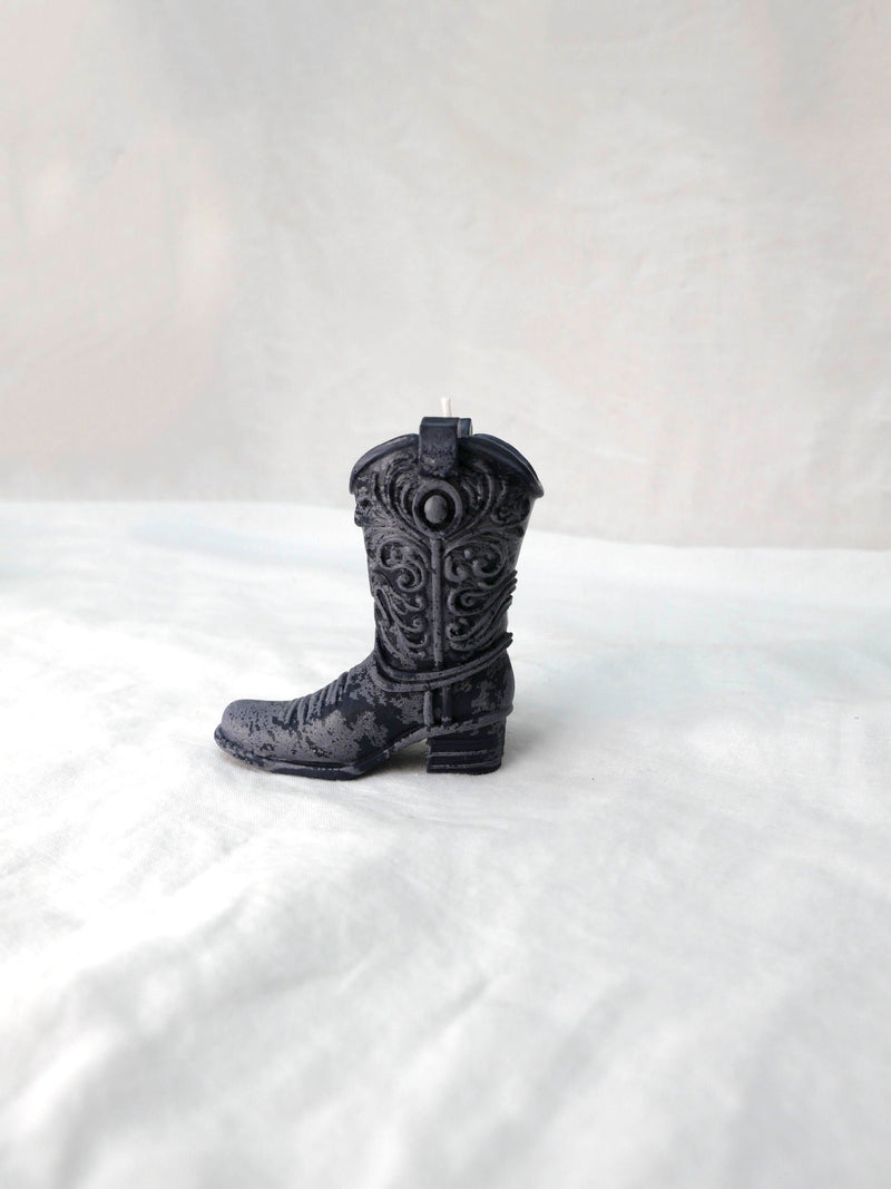 Cowboy Boot Candle in Midnight Frost
