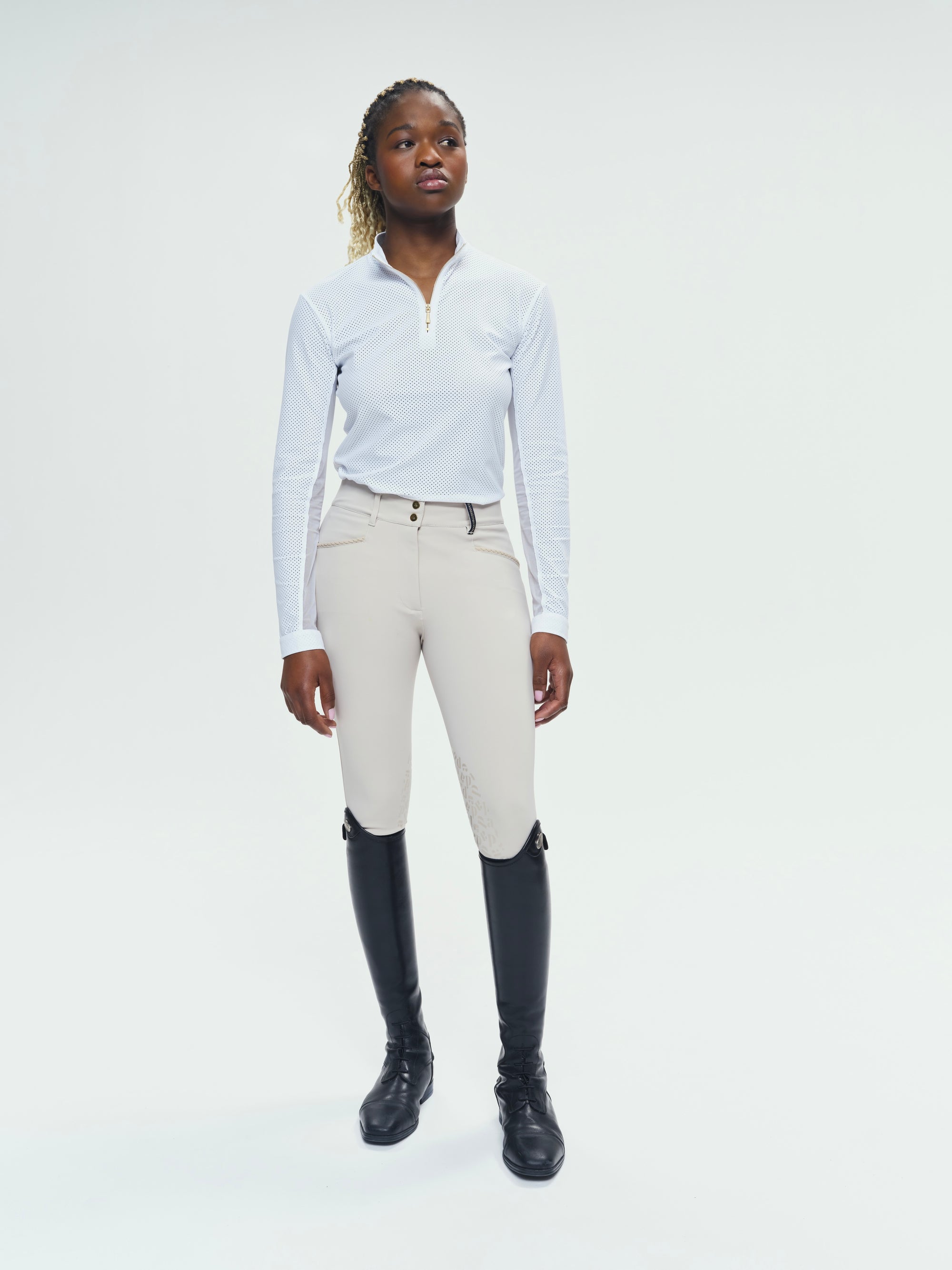 Pablito Long Sleeve Riding Top in White