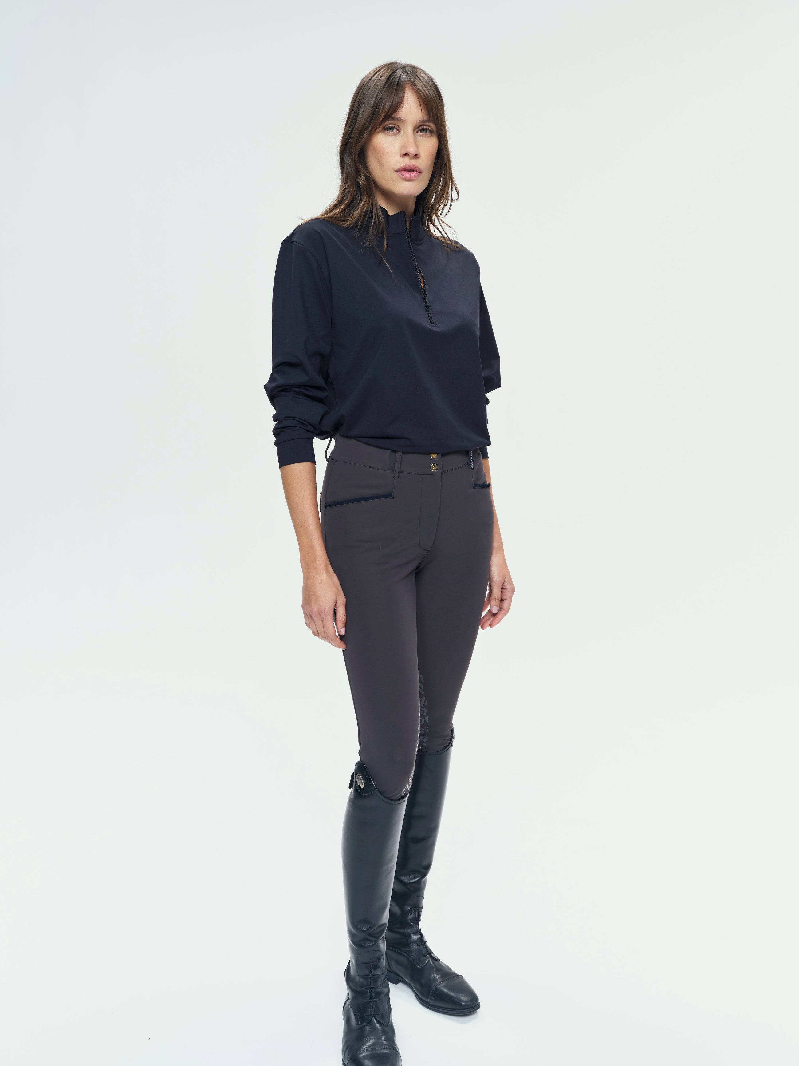 Giovani Grip Shaping Breeches in Dark Brown