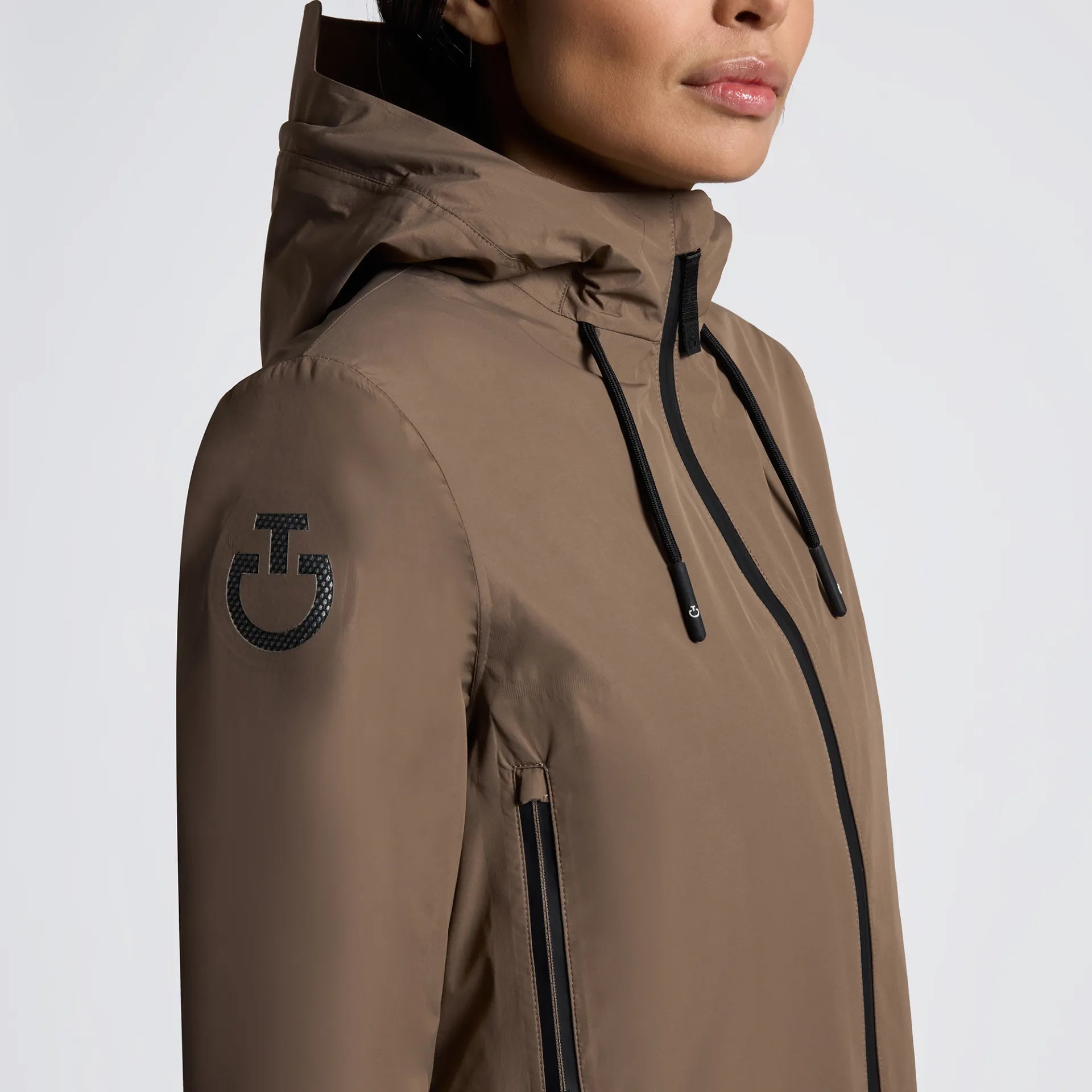 Hooded Performance 3-Way Jacket in Walnut