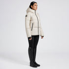 Hooded Goose Down Nylon Parka in Sand