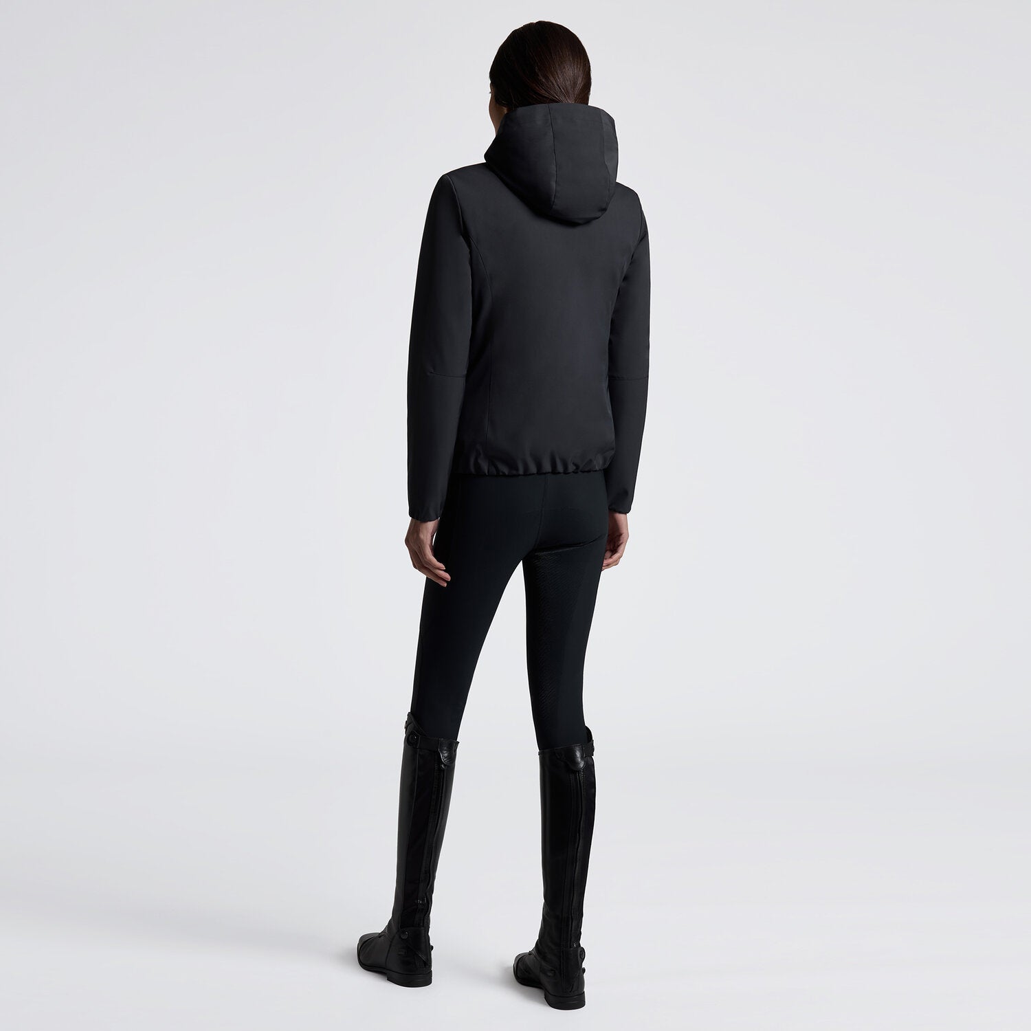Padded Nylon Bomber Jacket in Navy
