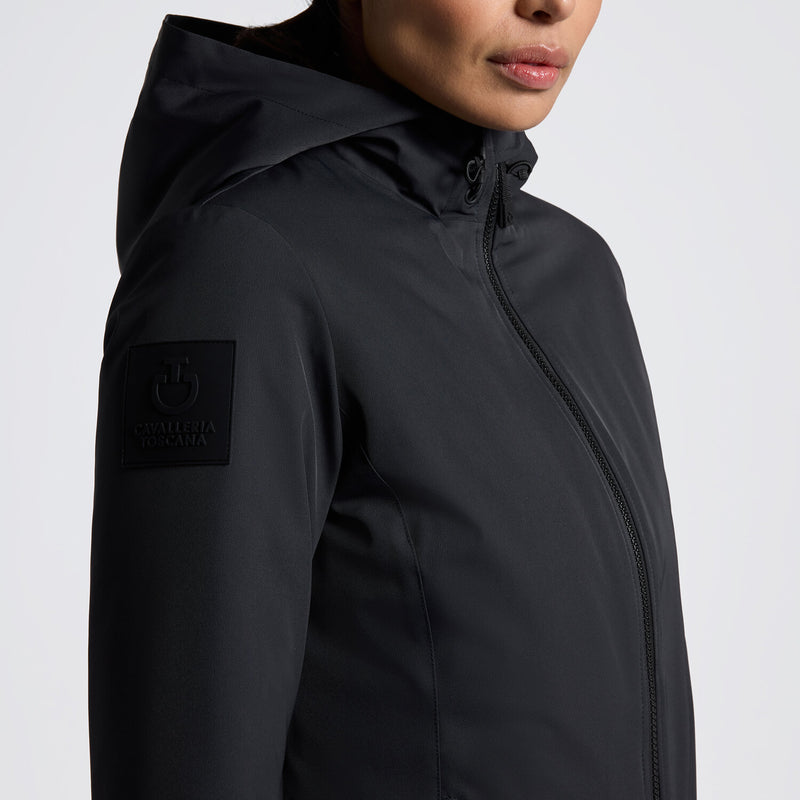 Padded Nylon Bomber Jacket in Navy