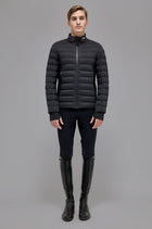 Revolution Hooded Nylon Puffer & Tech Knit Jacket in Black