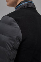 Revolution Hooded Nylon Puffer & Tech Knit Jacket in Black
