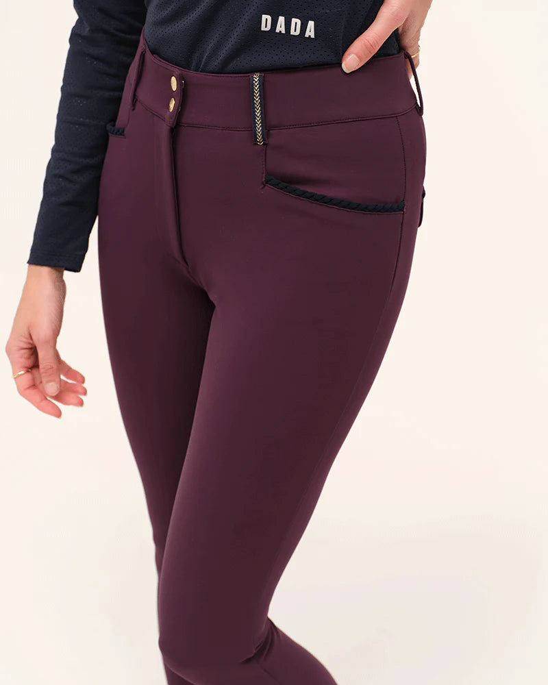Giovani Grip Shaping Breeches in Grape