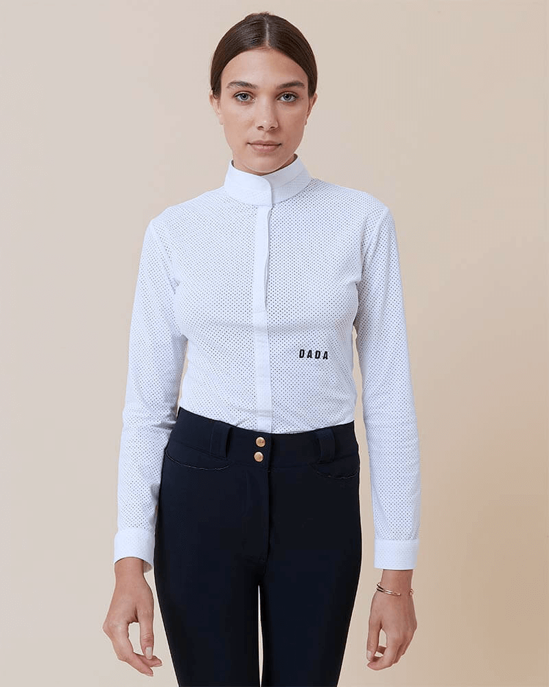 Helios Long Sleeve Show Shirt in White