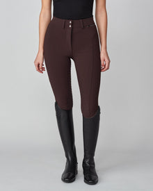 High-Rise Compression Breeches in Dark Brown