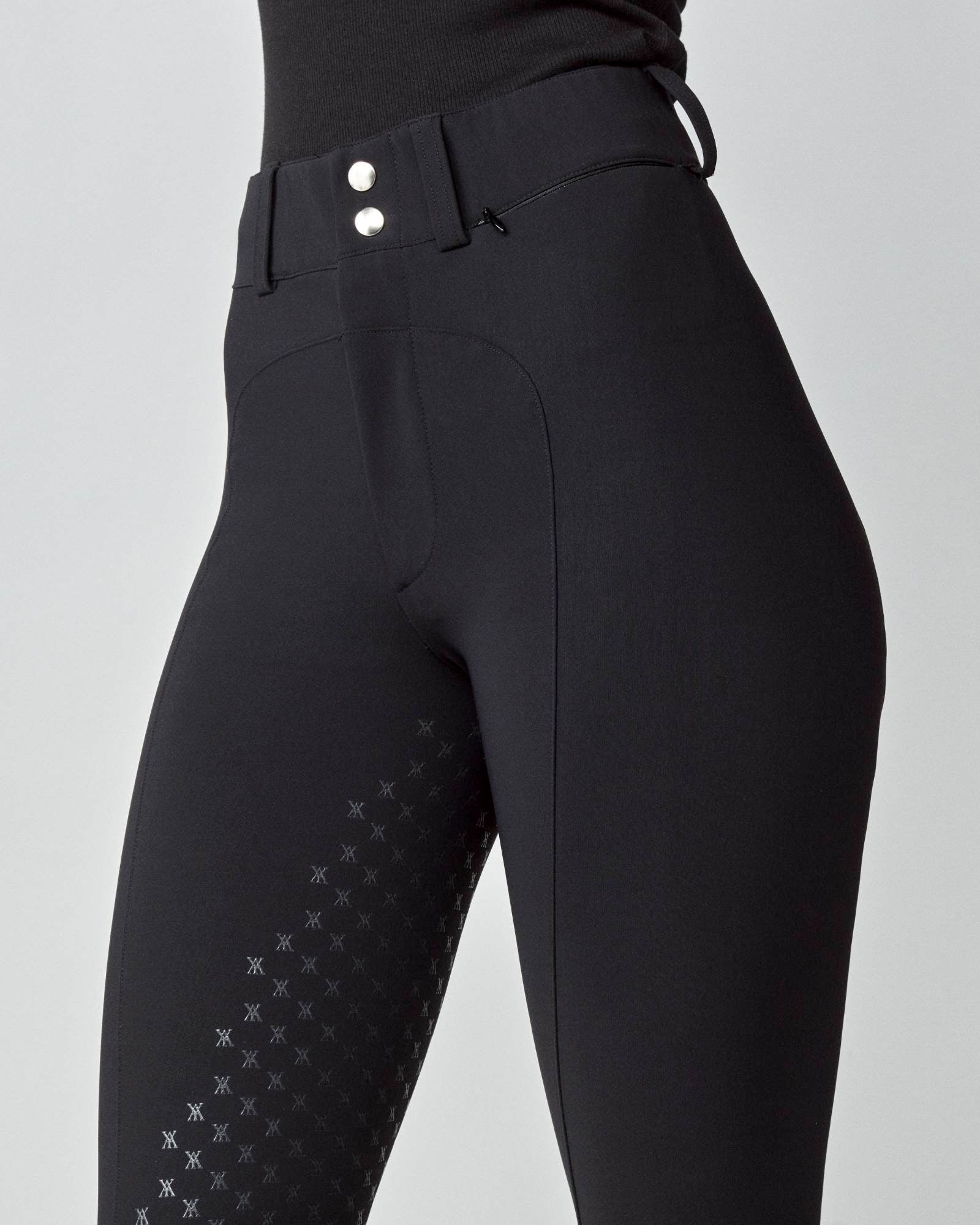 High-Rise Compression Breeches in Black