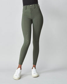 High-Rise Compression Breeches in Green