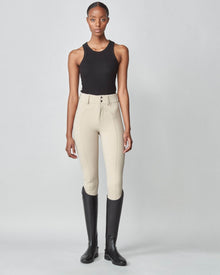 High-Rise Compression Breeches in Tan