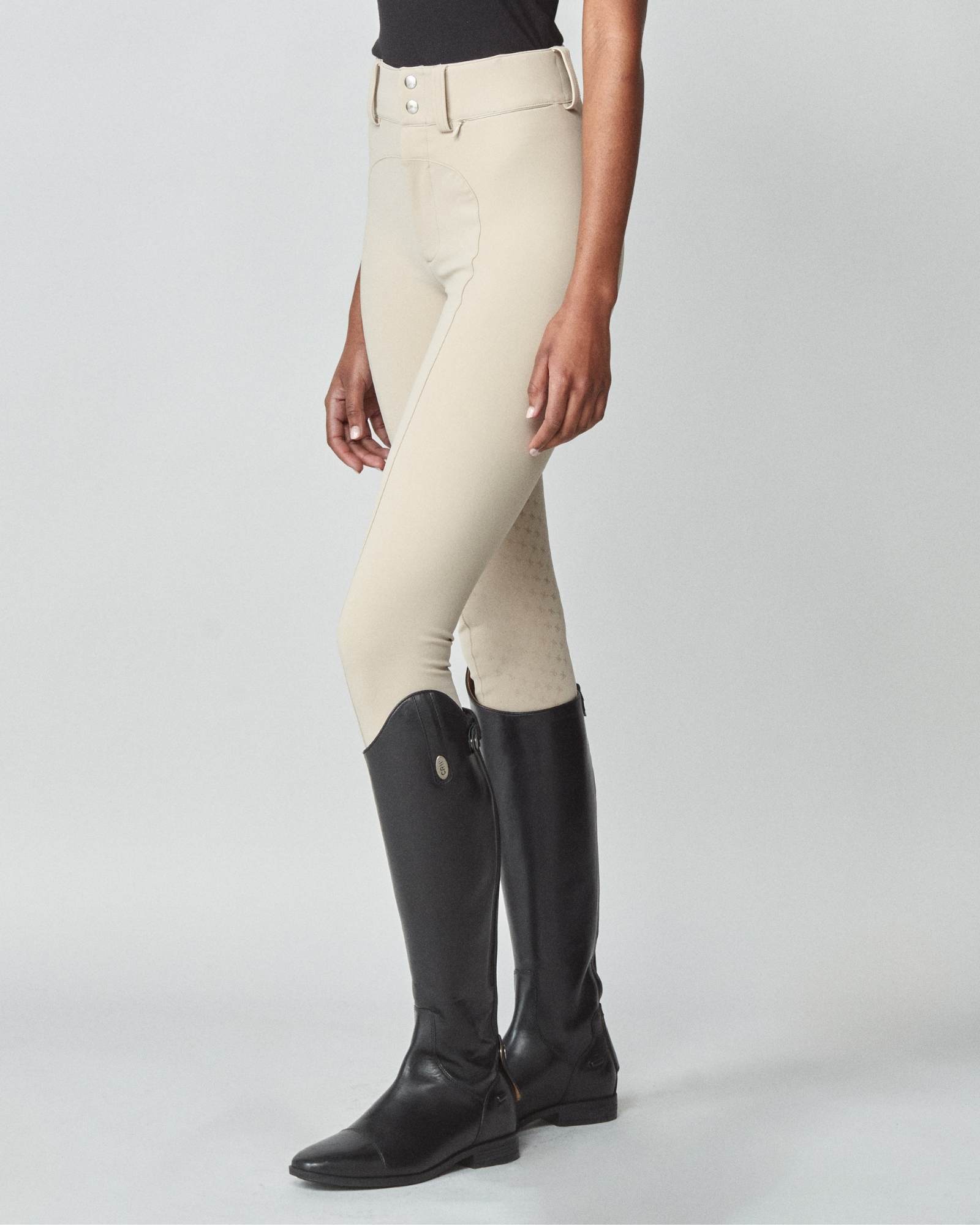 High-Rise Compression Breeches in Tan