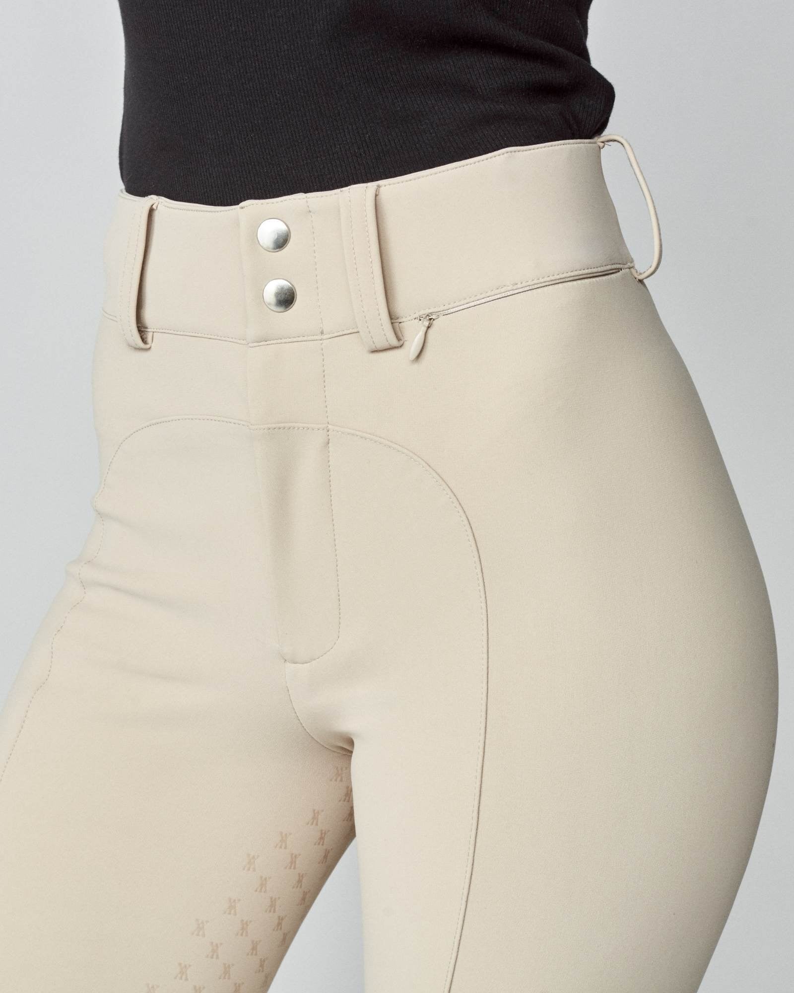 High-Rise Compression Breeches in Tan