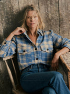 Faxon Wool Blend Shirt Jacket in Blue