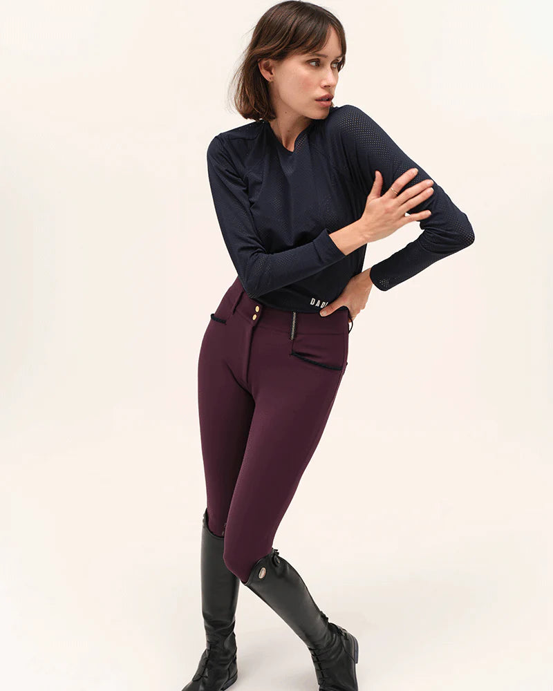 Giovani Grip Shaping Breeches in Grape