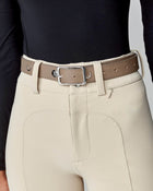 Leather Buckle Belt in Taupe