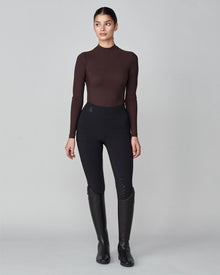 Lightweight Long Sleeve Top in Dark Brown
