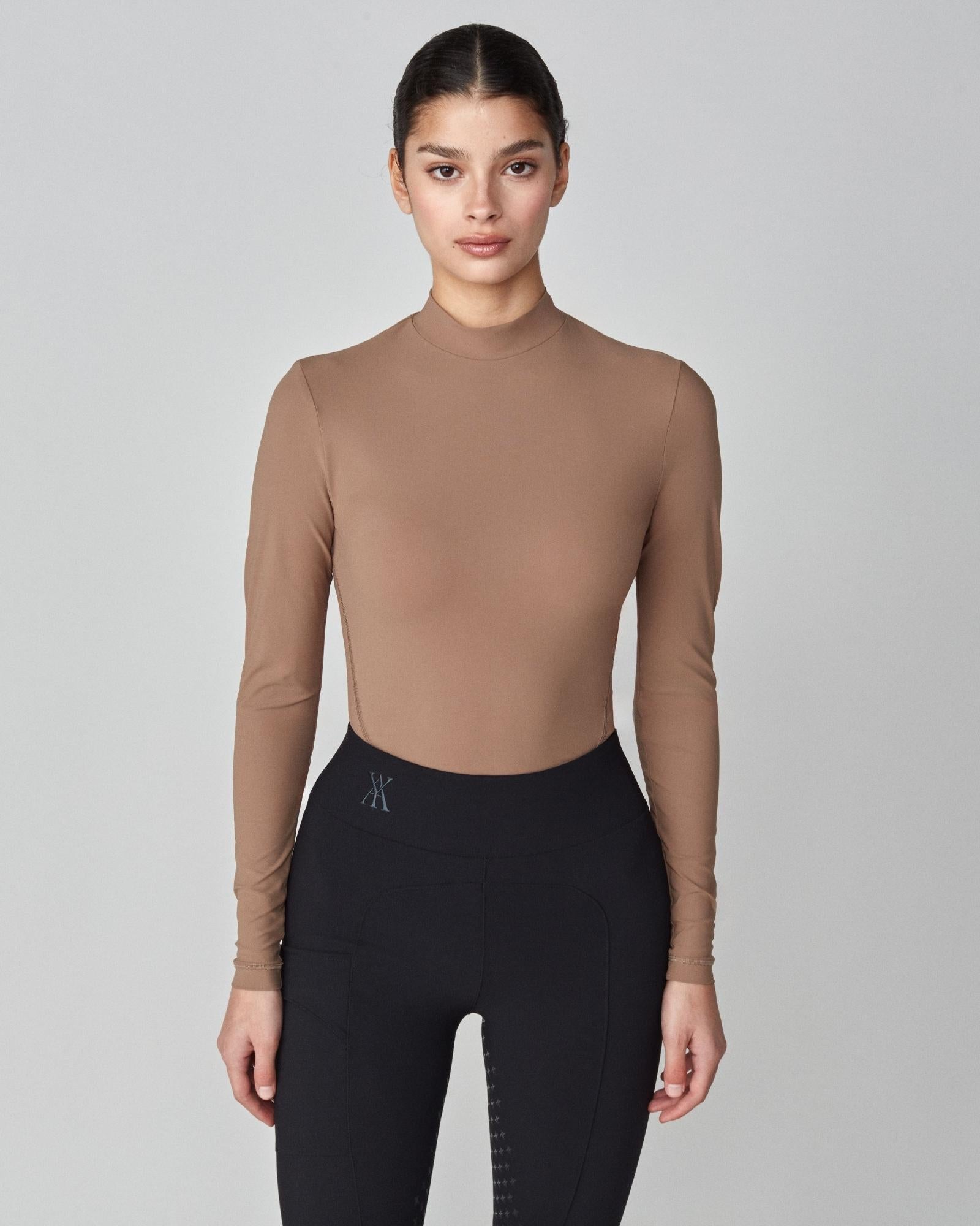 Lightweight Long Sleeve Top in Camel