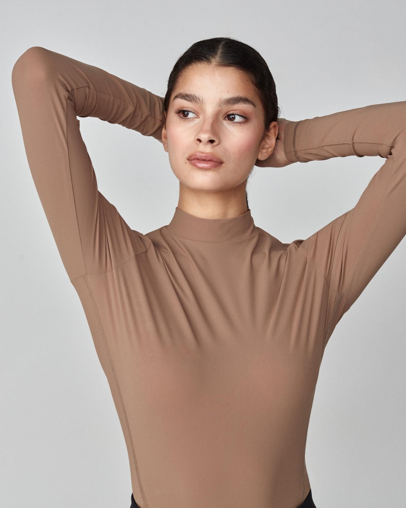 Lightweight Long Sleeve Top in Camel