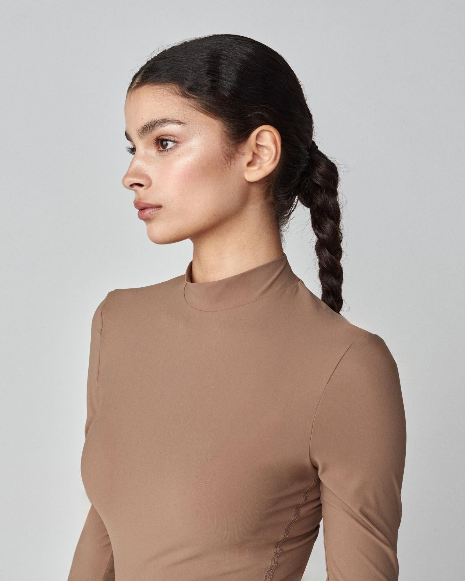 Lightweight Long Sleeve Top in Camel