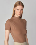 Lightweight Short Sleeve Top in Camel