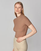 Lightweight Short Sleeve Top in Camel