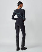 Monogram Long Sleeve Top in Black