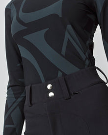 Monogram Long Sleeve Top in Black
