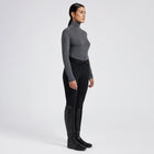 Wool Long Sleeve Turtleneck Top in Grey