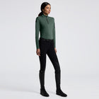 Jersey Fleece Half Zip Training Top in Dark Green