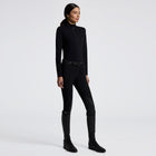 Jersey Fleece Half Zip Training Top in Black