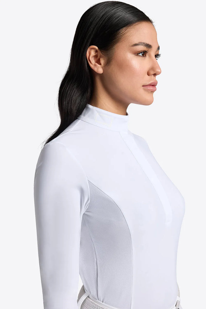 Jersey Long Sleeve Show Shirt in White