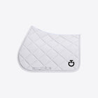 Diamond Quilted Jersey Jumping Saddle Pad in White