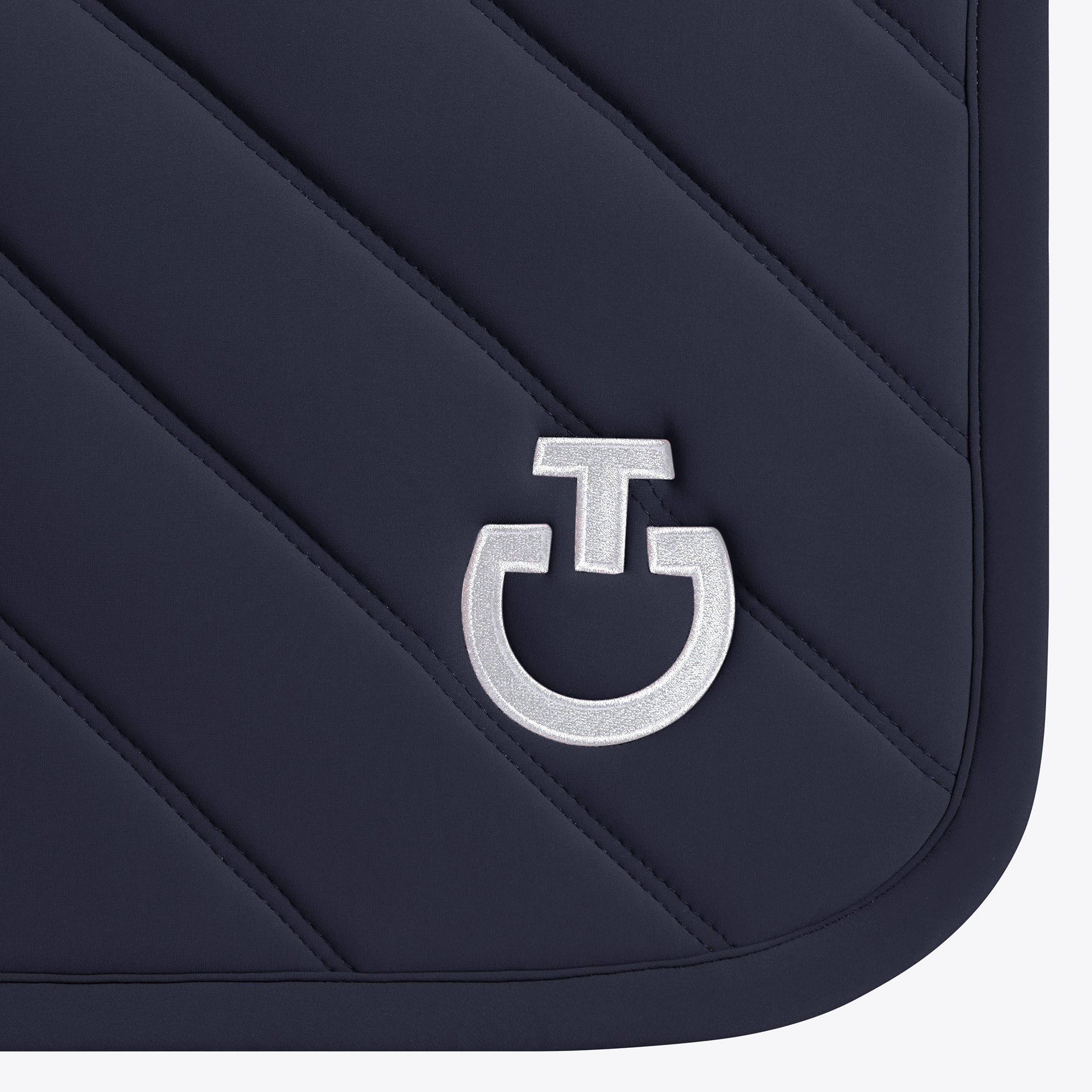 Diamond & Lines Quilted Jumping Saddle Pad in Navy