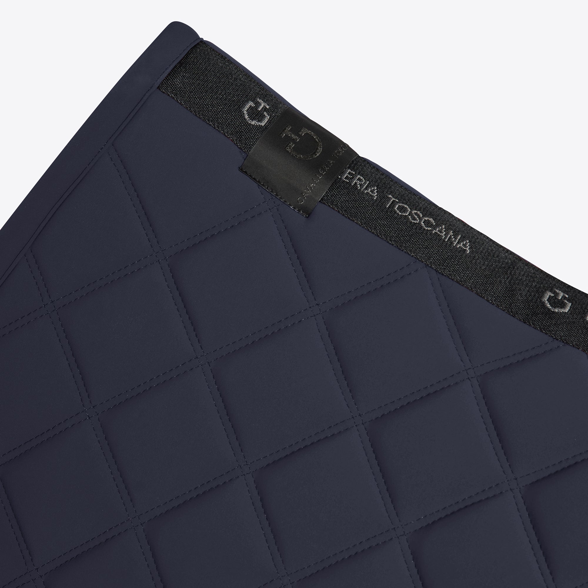 Diamond & Lines Quilted Jumping Saddle Pad in Navy
