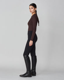 Sculpting Long Sleeve Top in Dark Brown