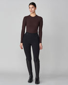 Sculpting Long Sleeve Top in Dark Brown