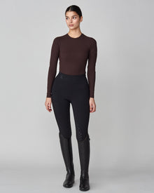 Sculpting Long Sleeve Top in Dark Brown