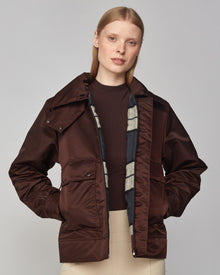Short Padded Jacket in Dark Brown