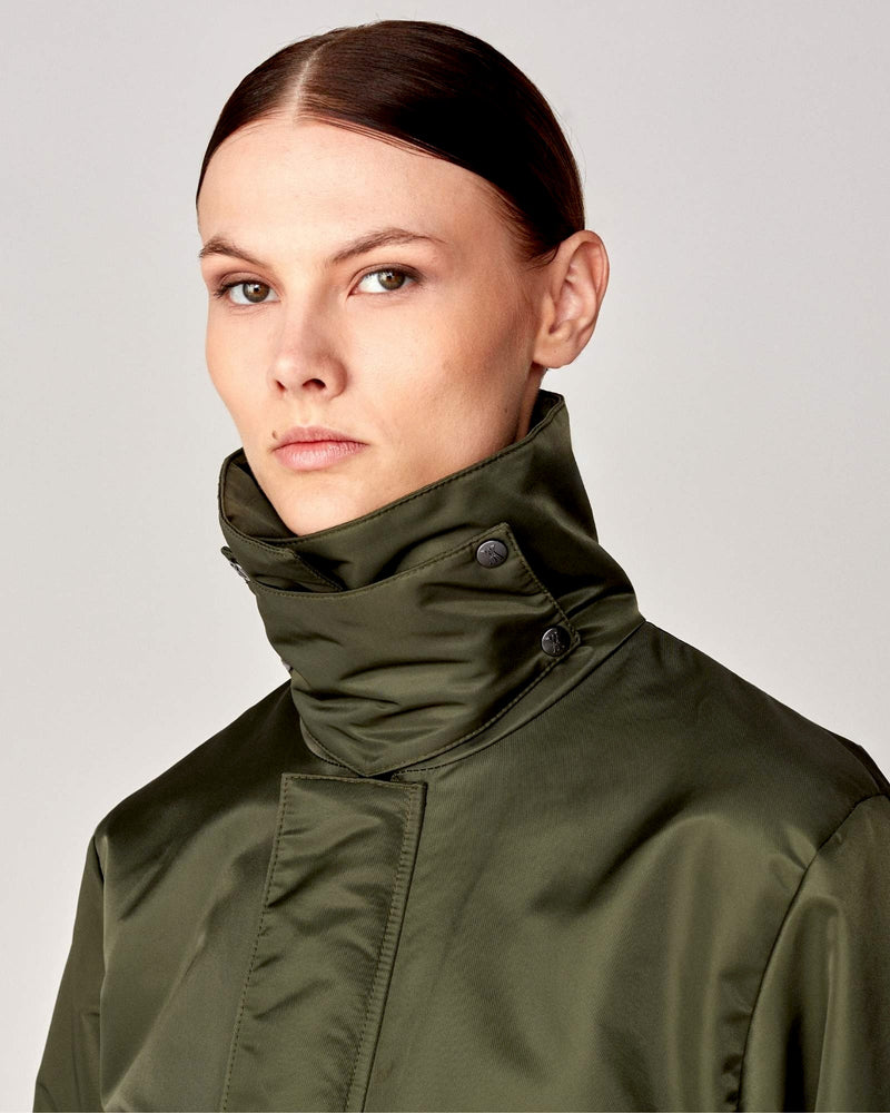 Short Padded Jacket in Green
