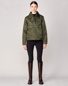 Short Padded Jacket in Green
