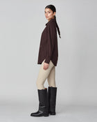 Stretchy Riding Shirt in Dark Brown