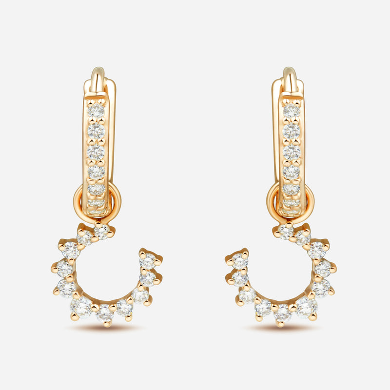 Confidence Hoop Earrings in 9k Yellow Gold with White Diamonds